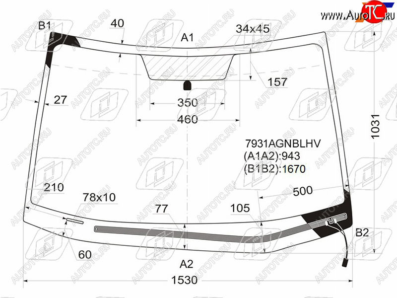 9 299 р. Стекло лобовое (Обогрев щеток) Subaru B9 Tribeca 04-14  Tribeca 07-14 FUYAO 7931AGNBLHV  с доставкой в г. Майкоп