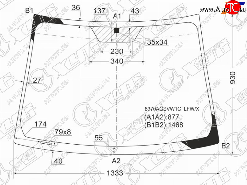 5 999 р. Стекло лобовое Toyota Vitz 05-10  Yaris 05-13 XYG 8370AGSVW1C LFW/X  с доставкой в г. Майкоп