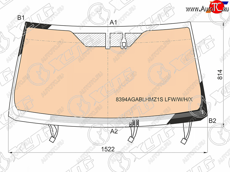 17 349 р. Стекло лобовое (Обогрев щеток Обогрев полный Датчик дождя) Toyota Land Cruiser Prado (J150) 17-24 XYG 8394AGABLHMZ1S LFW/W/H/X  с доставкой в г. Майкоп