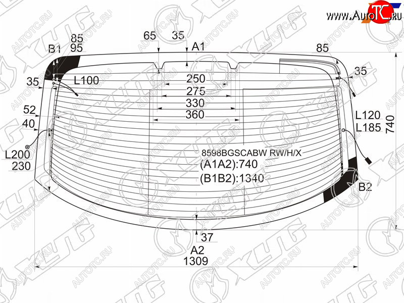 13 199 р. Стекло заднее (Цвет зеленый Обогрев Антенна) Volkswagen Passat CC 08-11 XYG 8598BGSCABW RW/H/X  с доставкой в г. Майкоп