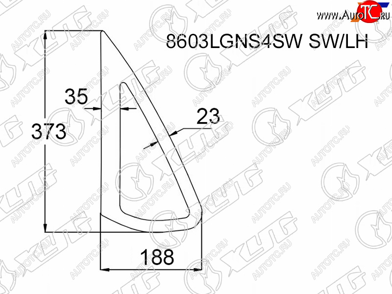 2 349 р. Стекло кузова боковое (не опускное) (Слева Цвет зеленый) Skoda Rapid 20-  Volkswagen Polo 09-20 XYG 8603LGNS4SW SW/LH  с доставкой в г. Майкоп