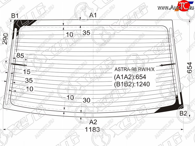 7 199 р. Стекло заднее (Цвет зеленый Обогрев 4D SED) Opel Astra 98-09  Chevrolet Viva 04-08 XYG ASTRA-98 RW/H/X  с доставкой в г. Майкоп