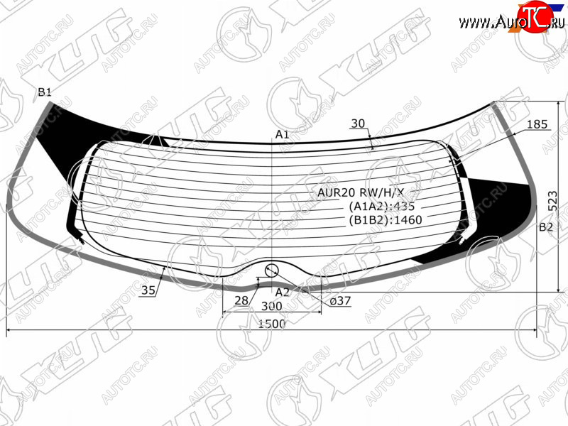 16 649 р. Стекло заднее (Цвет зеленый Обогрев Молдинг) Toyota Verso 09-17 XYG AUR20 RW/H/X  с доставкой в г. Майкоп