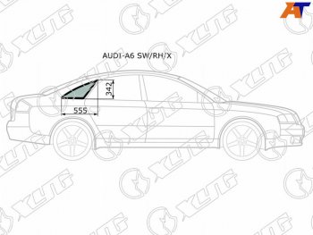 1 289 р. Стекло кузова боковое (не опускное) (Справа Цвет зеленый) Audi A6 97-05  S6 99-04 XYG AUDI-A6 SW/RH/X  с доставкой в г. Майкоп. Увеличить фотографию 1