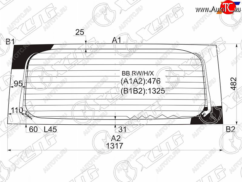 7 999 р. Стекло заднее (Цвет зеленый Обогрев) Great Wall Hover M2 13-14  Scion xB 03-06  Toyota bB 00-05 XYG BB RW/H/X  с доставкой в г. Майкоп
