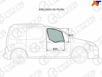 3 079 р. Стекло боковое опускное (Спереди Справа Цвет зеленый) Citroen Berlingo 08-22  Peugeot Partner 08- XYG BERLINGO-09 FD/RH  с доставкой в г. Майкоп. Увеличить фотографию 1
