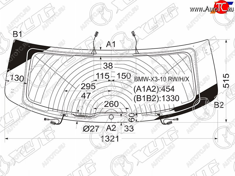 13 299 р. Стекло заднее (Цвет зеленый Обогрев Антенна) BMW X3 10-17 XYG BMW-X3-10 RW/H/X  с доставкой в г. Майкоп