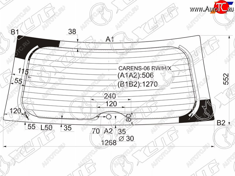 9 549 р. Стекло заднее (Цвет зеленый Обогрев) Kia Carens 06-12 XYG CARENS-06 RW/H/X  с доставкой в г. Майкоп