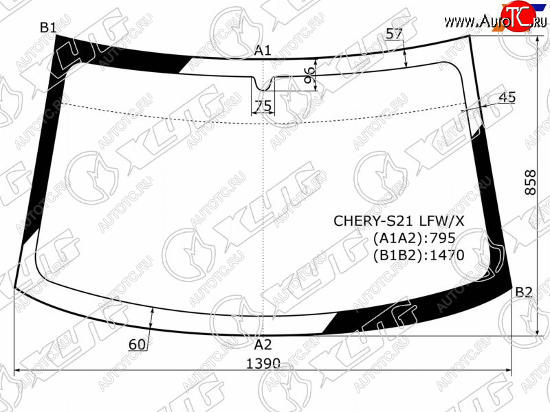 7 849 р. Стекло лобовое Chery QQ6 S21 06-11 XYG CHERY-S21 LFW/X  с доставкой в г. Майкоп