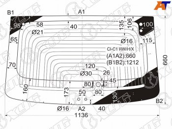 11 449 р. Стекло заднее (Цвет зеленый Обогрев) Citroen C1 05-14  Peugeot 107 05-15 XYG CI-C1 RW/H/X  с доставкой в г. Майкоп. Увеличить фотографию 2