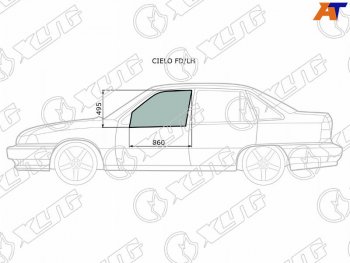 2 199 р. Стекло боковое опускное (Спереди Слева Цвет зеленый) Daewoo Nexia 94-16 XYG CIELO FD/LH  с доставкой в г. Майкоп. Увеличить фотографию 2