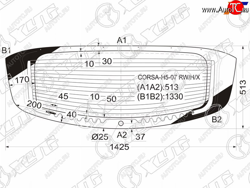 10 599 р. Стекло заднее (Цвет зеленый Обогрев 5D HBK) Opel Corsa 06-14 XYG CORSA-H5-07 RW/H/X  с доставкой в г. Майкоп