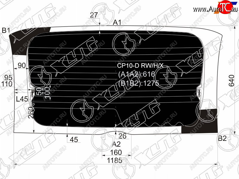 10 999 р. Стекло заднее (Затемненное Обогрев) Toyota Funcargo 99-05  Yaris Verso 99-06 XYG CP10-D RW/H/X  с доставкой в г. Майкоп