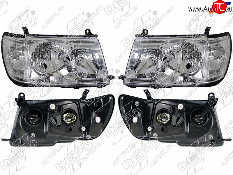 27 599 р. Фара Toyota Land Cruiser (J100) 98-05 (Галоген Комплект Ручная регулировка) DEPO D12-1103P-LD-E1  с доставкой в г. Майкоп
