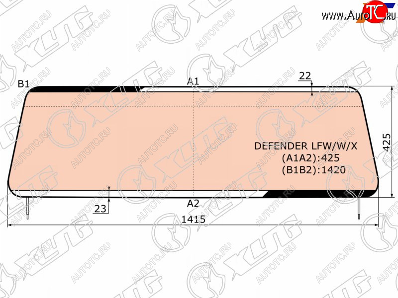 14 649 р. Стекло лобовое (Обогрев полный) Land Rover Defender 83-16 XYG DEFENDER LFW/W/X  с доставкой в г. Майкоп
