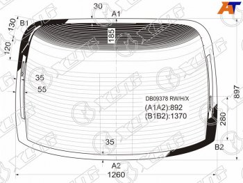 5 849 р. Стекло заднее (Цвет зеленый Обогрев Антенна) Chrysler 300M 98-04 XYG DB09378 RW/H/X  с доставкой в г. Майкоп. Увеличить фотографию 1