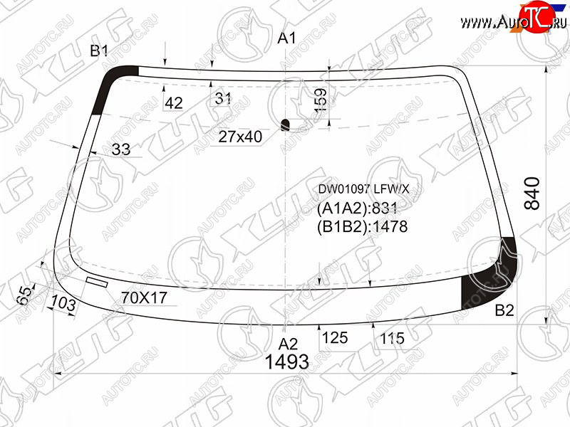 7 999 р. Стекло лобовое Ford Taurus 85-95 XYG DW01097 LFW/X  с доставкой в г. Майкоп