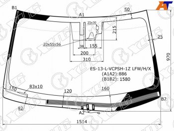 11 299 р. Стекло лобовое (Обогрев щеток Камера Датчик дождя) Lexus ES 12-15 XYG ES-13-L-VCPSH-1Z LFW/H/X  с доставкой в г. Майкоп. Увеличить фотографию 1