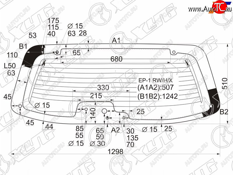 8 499 р. Стекло заднее (Цвет зеленый Обогрев) Mazda Tribute 00-07 XYG EP-1 RW/H/X  с доставкой в г. Майкоп