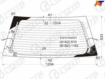 8 749 р. Стекло заднее (Цвет зеленый Обогрев) Toyota Raum 97-03 XYG EXZ10 RW/H/X  с доставкой в г. Майкоп. Увеличить фотографию 1