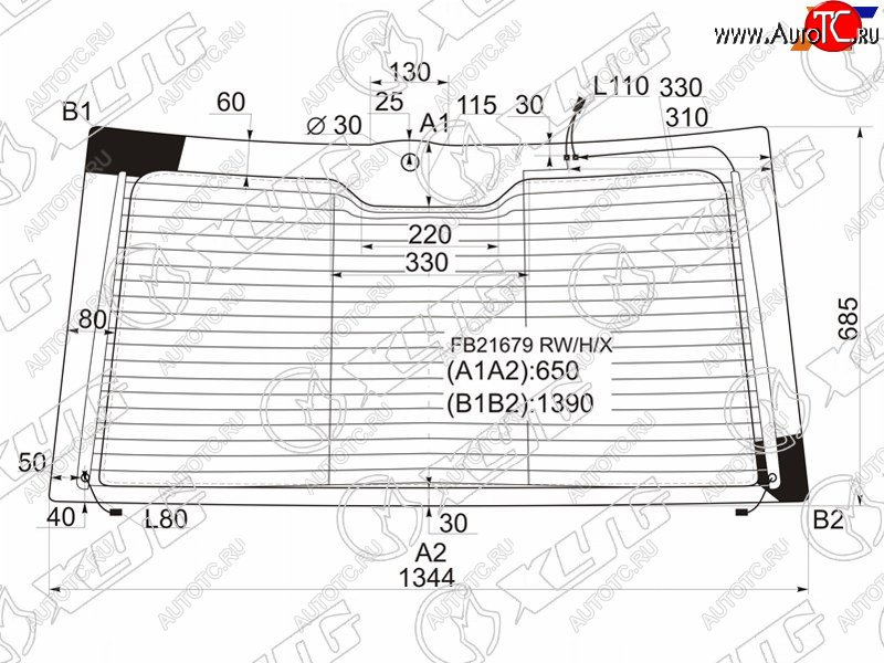 13 949 р. Стекло заднее (Цвет зеленый Обогрев Антенна) Land Rover Range Rover 02-12 XYG FB21679 RW/H/X  с доставкой в г. Майкоп