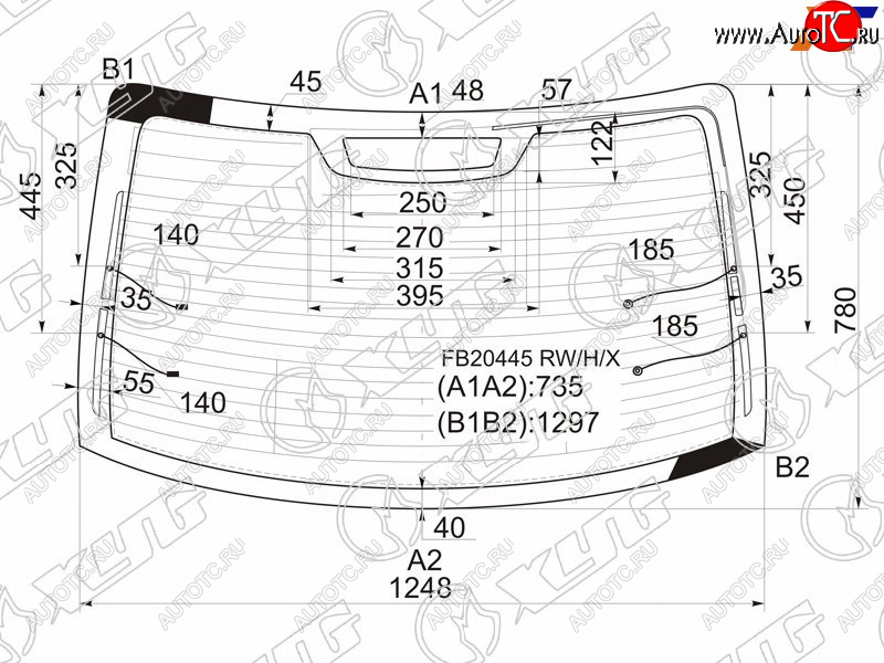 9 749 р. Стекло заднее (Цвет зеленый Обогрев Антенна) BMW 3-Series 98-06 XYG FB20445 RW/H/X  с доставкой в г. Майкоп