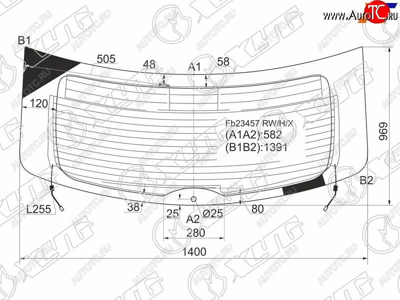 14 899 р. Стекло заднее (Цвет зеленый Обогрев Антенна) Mazda CX-9 07-15 XYG FB23457 RW/H/X  с доставкой в г. Майкоп