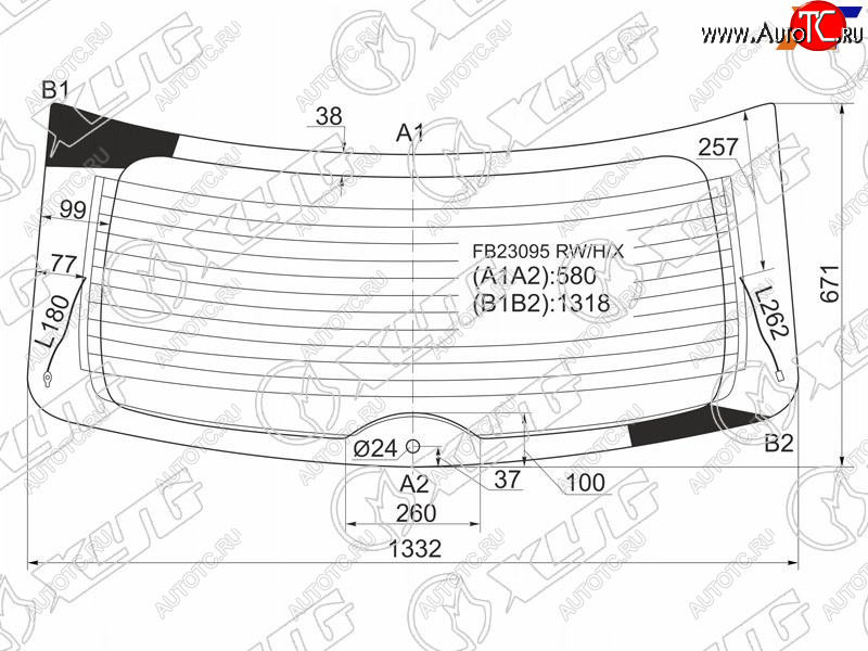 14 399 р. Стекло заднее (Цвет зеленый Обогрев) Mazda CX-7 06-12 XYG FB23095 RW/H/X  с доставкой в г. Майкоп