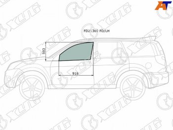 3 079 р. Стекло боковое опускное (Спереди Слева Цвет зеленый) Great Wall Hover 05-10  Hover H3 10-16  Hov XYG FD21369 FD/LH  с доставкой в г. Майкоп. Увеличить фотографию 1