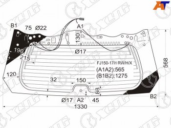 10 399 р. Стекло заднее (Цвет зеленый Обогрев) Toyota Land Cruiser Prado (J150) 09-24  Lexus GX 09-23 XYG FJ150-17H RW/H/X  с доставкой в г. Майкоп. Увеличить фотографию 1