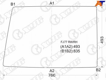 5 699 р. Стекло заднее (Цвет зеленый) Toyota Land Cruiser 84-  Land Cruiser Prado (J70) 87-96 XYG FJ77 RW/RH  с доставкой в г. Майкоп. Увеличить фотографию 1