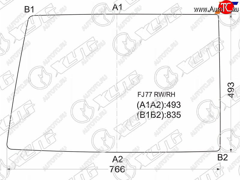 5 699 р. Стекло заднее (Цвет зеленый) Toyota Land Cruiser 84-  Land Cruiser Prado (J70) 87-96 XYG FJ77 RW/RH  с доставкой в г. Майкоп