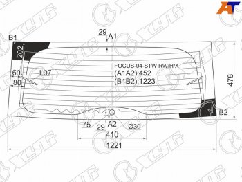 7 549 р. Стекло заднее (Цвет зеленый Обогрев) Ford Focus 04-11 XYG FOCUS-04-STW RW/H/X  с доставкой в г. Майкоп. Увеличить фотографию 1