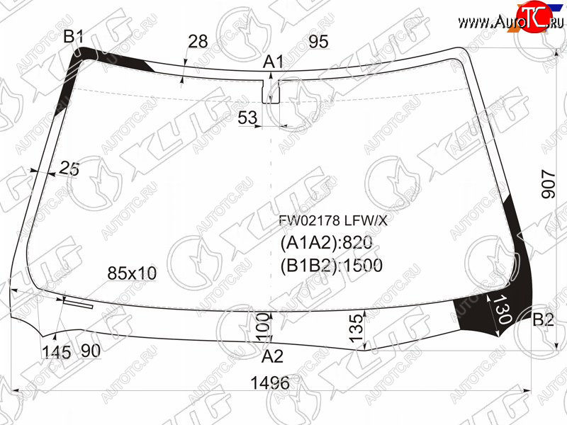 7 299 р. Стекло лобовое Lexus ES 96-01 XYG FW02178 LFW/X  с доставкой в г. Майкоп