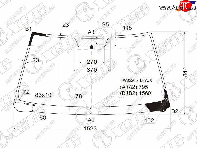 5 399 р. Стекло лобовое Toyota Highlander 00-07  Kluger V 00-07 XYG FW02265 LFW/X  с доставкой в г. Майкоп