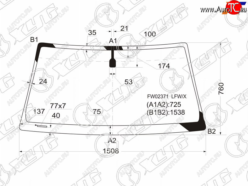 5 849 р. Стекло лобовое Toyota 4Runner 02-09  Hilux Surf 02-09 XYG FW02371 LFW/X  с доставкой в г. Майкоп