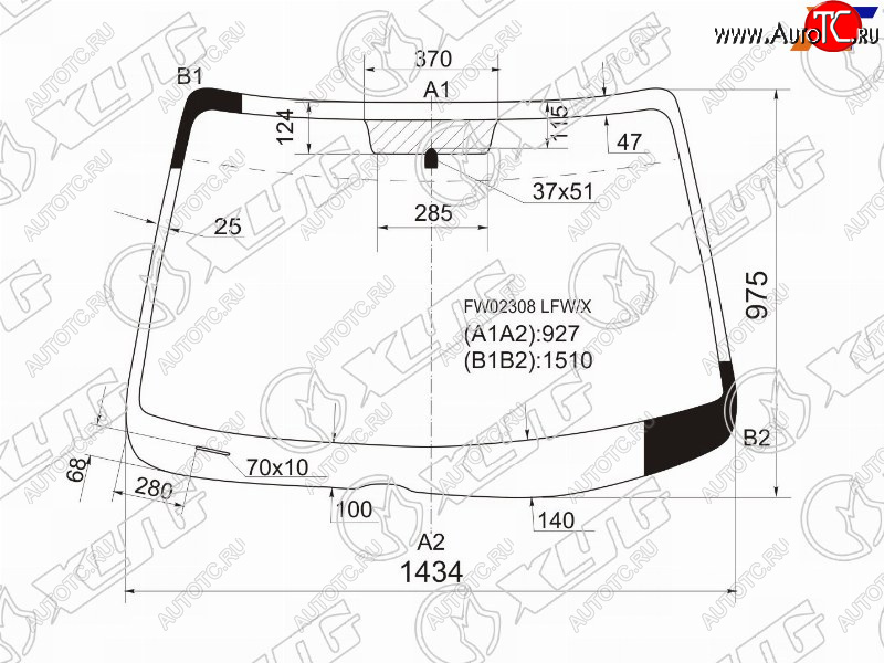 6 899 р. Стекло лобовое Mazda 6 02-08 XYG FW02308 LFW/X  с доставкой в г. Майкоп