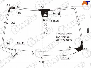 10 549 р. Стекло лобовое (Датчик дождя) Acura MDX 00-06  Honda MDX 03-06 XYG FW02437 LFW/X  с доставкой в г. Майкоп. Увеличить фотографию 1