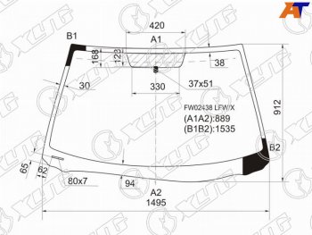 11 549 р. Стекло лобовое Toyota Solara 03-09 XYG FW02438 LFW/X  с доставкой в г. Майкоп. Увеличить фотографию 1