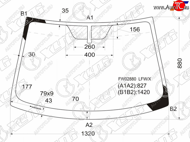 5 249 р. Стекло лобовое Scion xD 07-14  Toyota Ist 07-16  Urban Cruiser 09-14 XYG FW02880 LFW/X  с доставкой в г. Майкоп