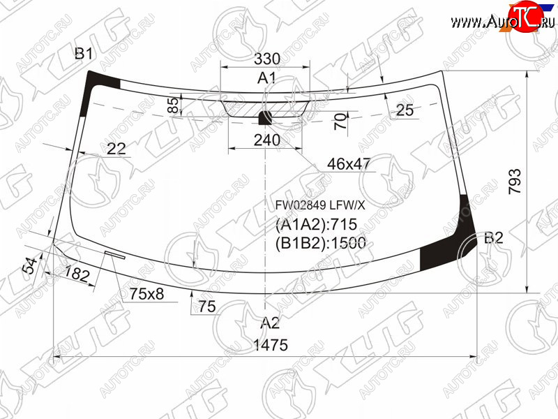 5 999 р. Стекло лобовое Scion xB 07-15  Toyota Corolla Rumion 07-15 XYG FW02849 LFW/X  с доставкой в г. Майкоп