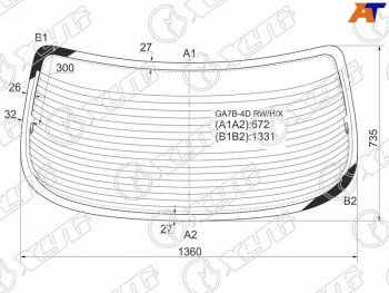 4 999 р. Стекло заднее (Цвет зеленый Обогрев 4D SED) Mazda 626 92-97  Cronos 91-95  Efini MS-6 91-94 XYG GA7B-4D RW/H/X  с доставкой в г. Майкоп. Увеличить фотографию 1