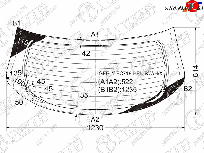 10 999 р. Стекло заднее (Цвет зеленый Обогрев) Geely Emgrand EC7 09-17 XYG GEELY-EC718-HBK RW/H/X  с доставкой в г. Майкоп