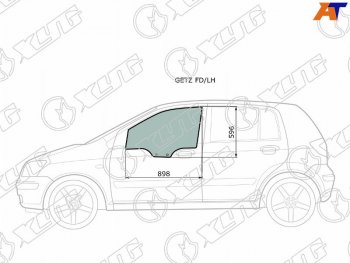 2 789 р. Стекло боковое опускное (Спереди Слева Цвет зеленый) Hyundai Getz 02-11  Click 02-11              XYG GETZ FD/LH  с доставкой в г. Майкоп. Увеличить фотографию 1