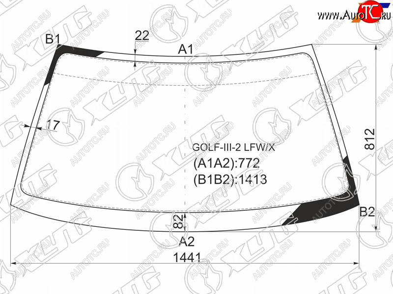 5 999 р. Стекло лобовое Volkswagen Golf 91-99  Jetta 91-98  Vento 92-95 XYG GOLF-III-2 LFW/X  с доставкой в г. Майкоп