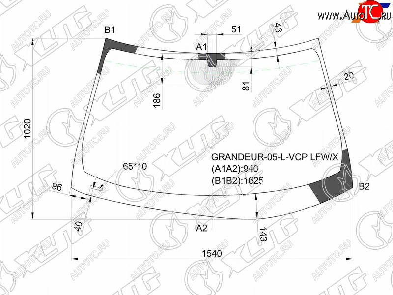 11 299 р. Стекло лобовое Hyundai Azera 05-11  Grandeur 05-11 XYG GRANDEUR-05-L-VCP LFW/X  с доставкой в г. Майкоп