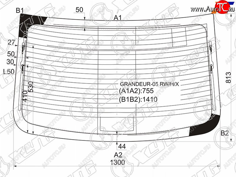 13 199 р. Стекло заднее (Цвет зеленый Обогрев Антенна) Hyundai Azera 05-16  Grandeur 05-16 XYG GRANDEUR-05 RW/H/X  с доставкой в г. Майкоп