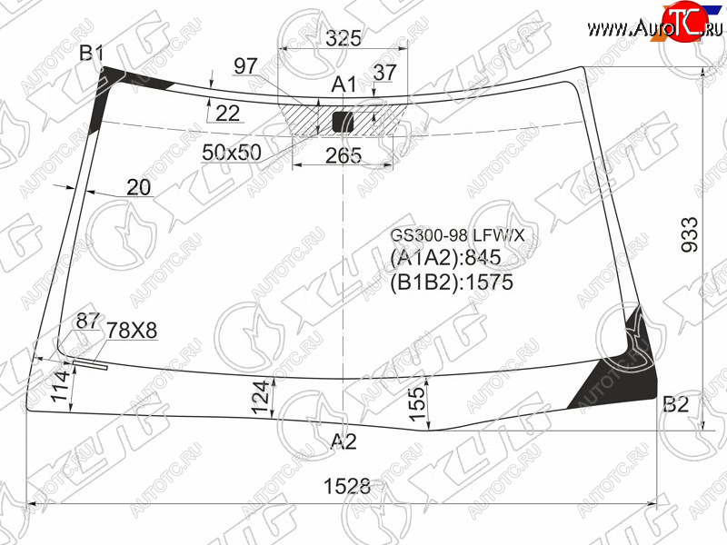 9 199 р. Стекло лобовое Lexus GS 97-04 XYG GS300-98 LFW/X  с доставкой в г. Майкоп