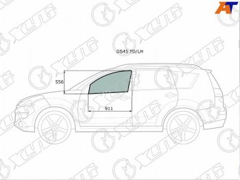 2 789 р. Стекло боковое опускное (Спереди Слева Цвет зеленый) Mitsubishi Outlander 05-12  Citroen C-Crosse XYG GS45 FD/LH  с доставкой в г. Майкоп. Увеличить фотографию 1