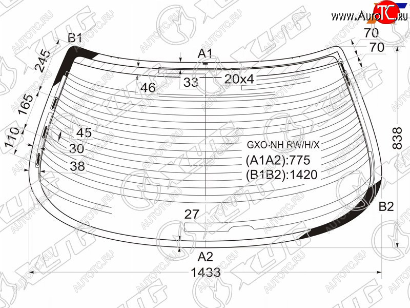 9 299 р. Стекло заднее (Цвет зеленый Обогрев Антенна) Toyota Cresta (X100) 96-01 XYG GXO-NH RW/H/X  с доставкой в г. Майкоп